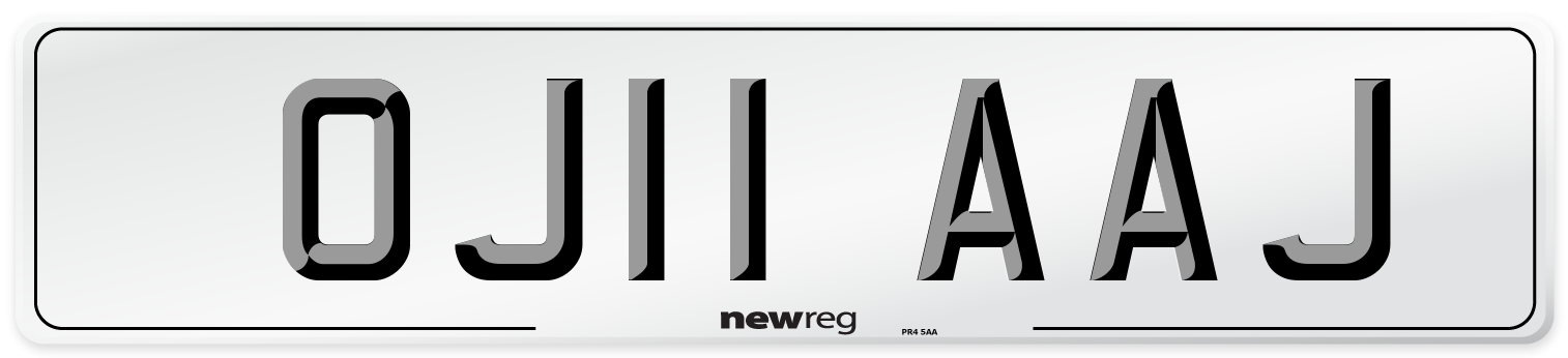 OJ11 AAJ Number Plate from New Reg